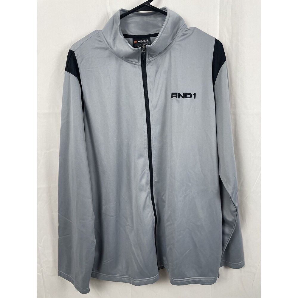 And1 Jacket Mens Extra Large Activewear Black Full Zip Polyester